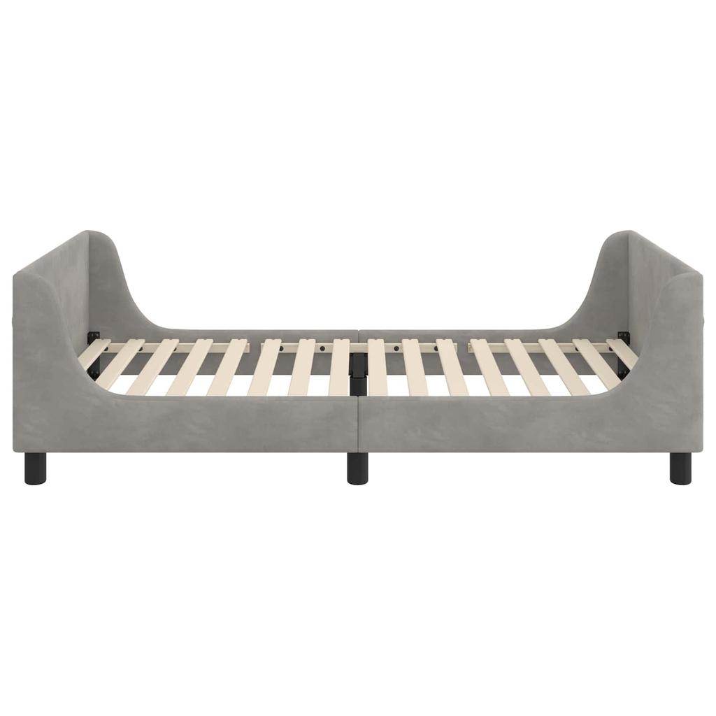 Kids Bed Frame with Headboard Light Grey 80 x 200 cm Velvet