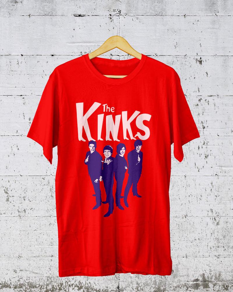 NEUE Mitglieder Der Kinks Band Baumwolle S-5XL T-Shirt Kurzarm Rot UR770 Unisex T-Shirt