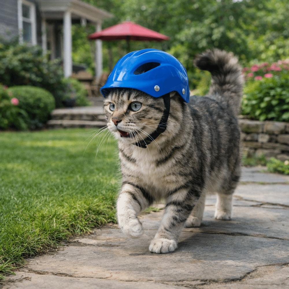 Solid Color Dog Helmet Adjustable Cat Locomotive Helmet Fashion Pet Head Protection  Traveling