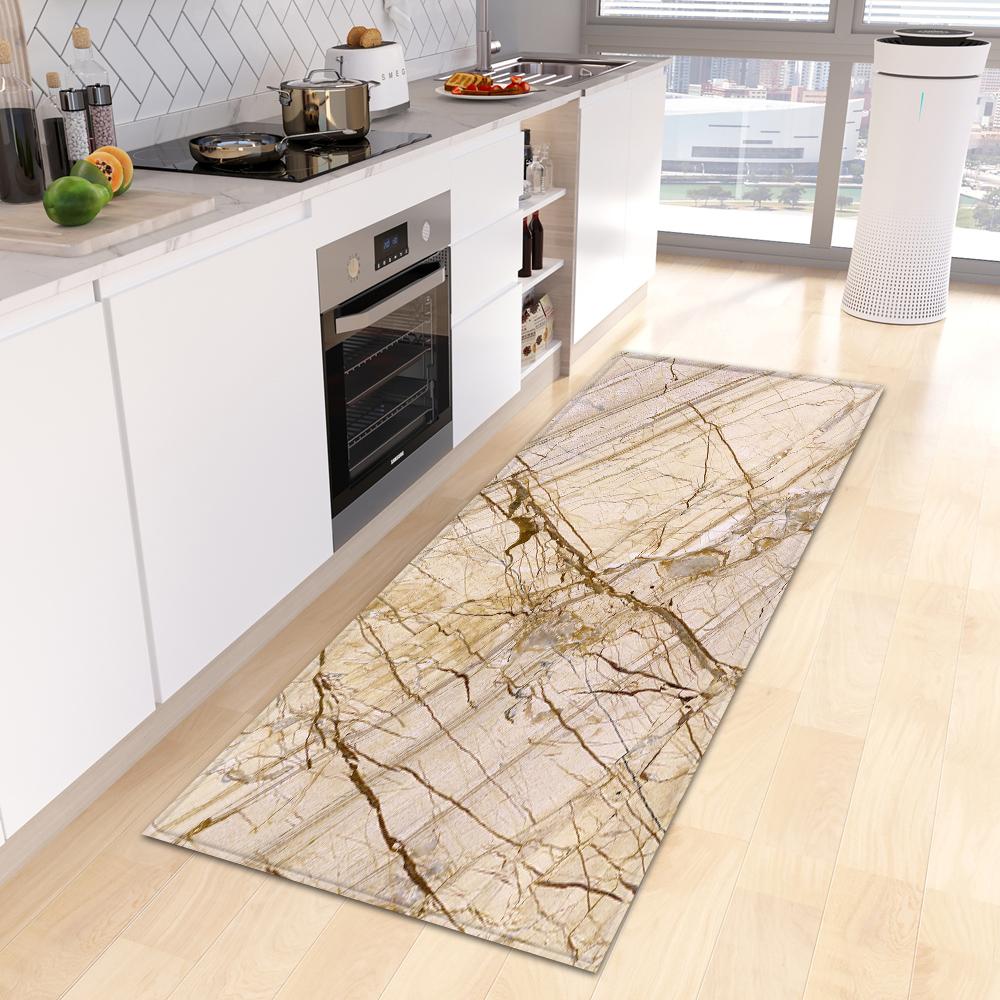 

Marble Kitchen Rug Bathroom Entrance Door Mat Bedroom Corridor Non-Slip Long Living Room Floor Home Decor 40x120cm