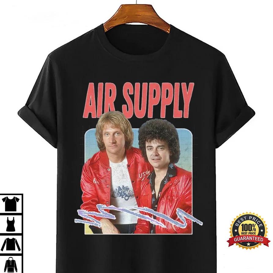 Men s and Women s T-shirts Vtg Air Supply Concerts 2023 Tour Cotton Black All Size Unisex Shirt BT006 XL