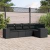 Vidaxl 5-Cz. Garden Lounge Set, Cushions, Black PE Rattan