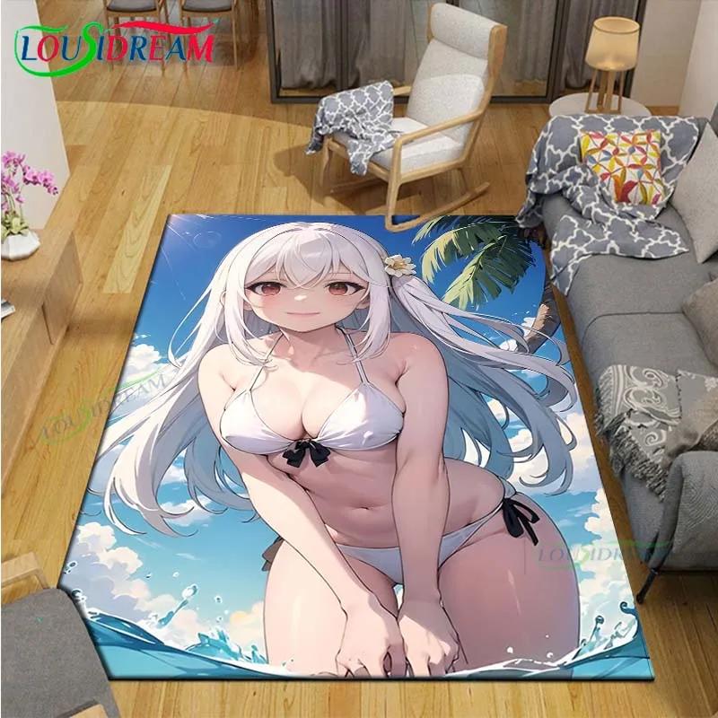 Fashion Sexy Anime Girl Carpet Room Decor Floor Mats Bedroom Yoga Mat Photography Props Area Rug Kids Bedroom Aldult Gift