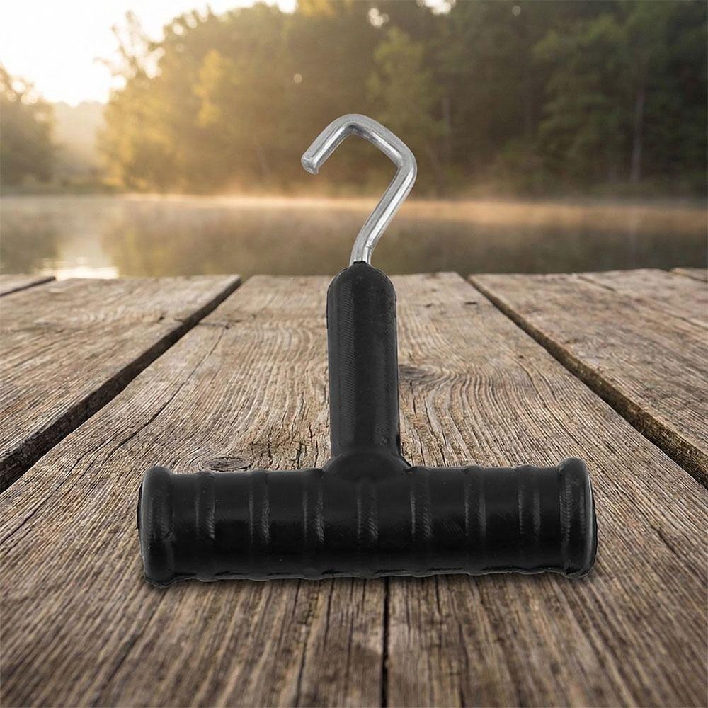 10 Pcs ABS Fishing Baiting Rig Tool Stainless Steel T Shape Handle Hook Fishing Baiting Rig Tool Rig Puller Knot Tools