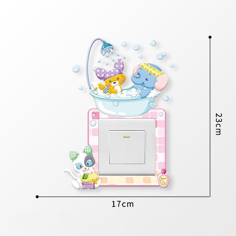 Unicorn Switch Sticker 3D Cartoon Kids Room Decor luminous Stickers Switch Cover Wall Light Unicorn Socket Stickers Decoration