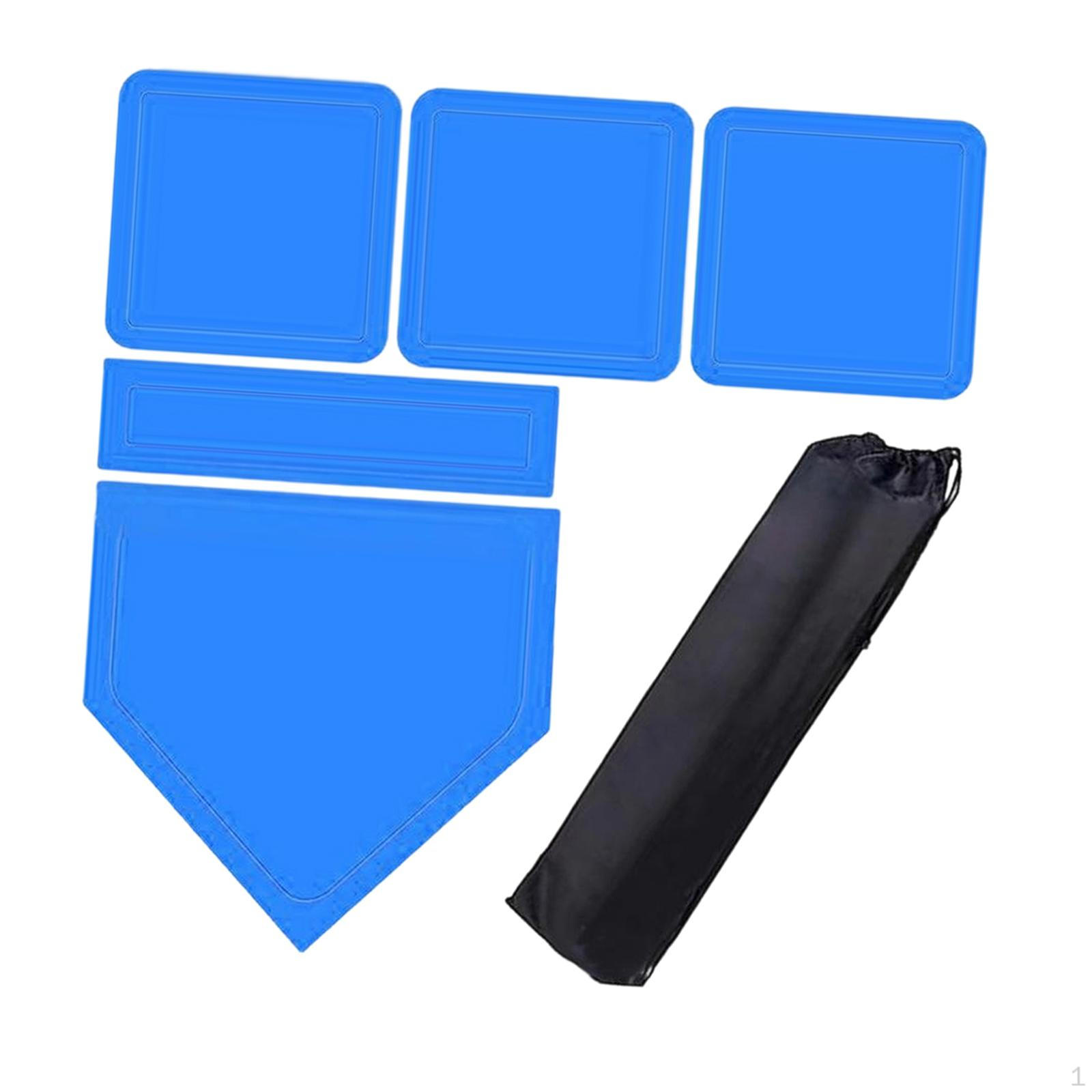 Baseball Base Set Rubber up Throw Down Bases, Practice Equipment for Field, Indoor синий