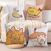 Cute Cartoon Animal Companion Patterns Pillow Case Cotton Linen Fabric Square Zipper Pillowcase Home Decorative Living Room