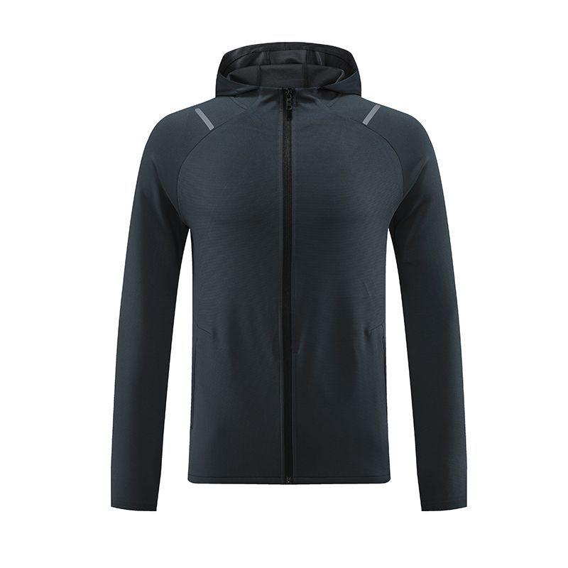Giacca sportiva leggera con cappuccio da uomo - Maglia a maniche lunghe casual, autunnale, per corsa, fitness