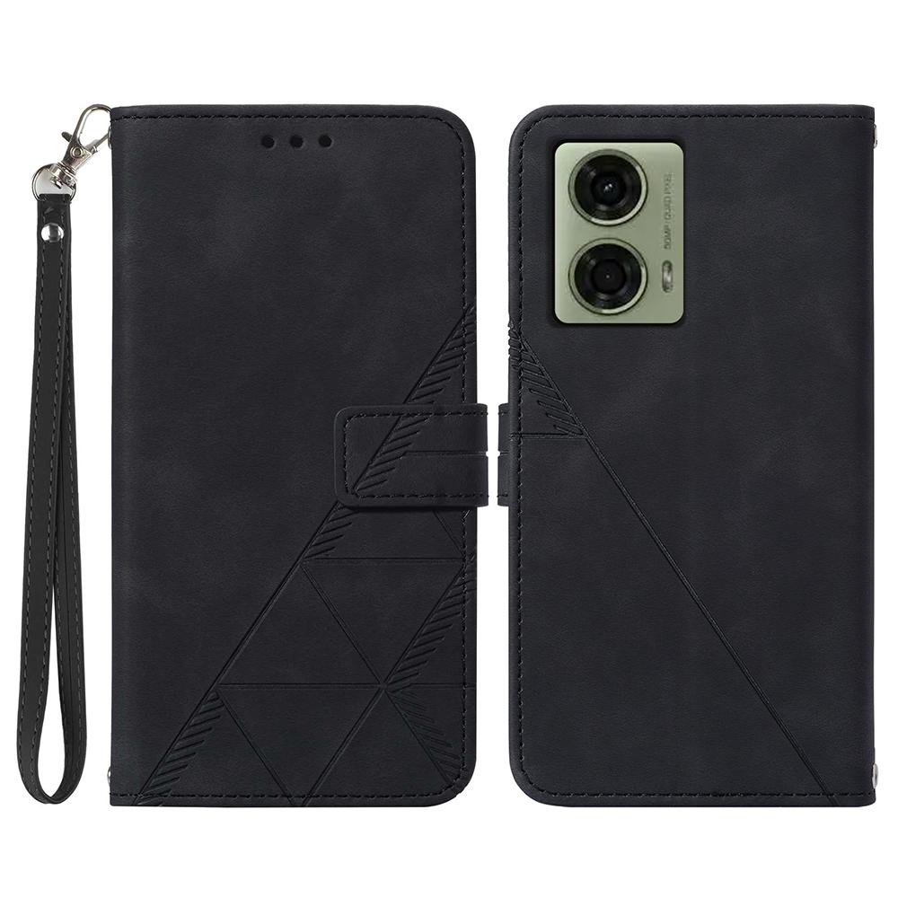For Motorola Moto E14 4G/G04 4G/G04s 4G/G24 4G Leather Case with Hand Strap Wallet Stand Phone Cover
