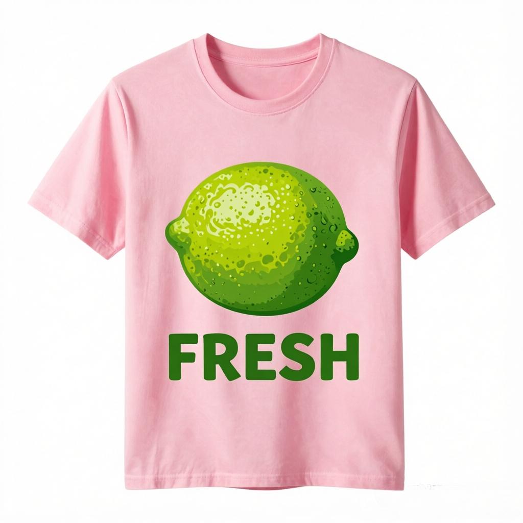 Unisex 100 Cotton Oversize T Shirt Fresh Lime Print Casual Summer Beach Short Sleeve Tee