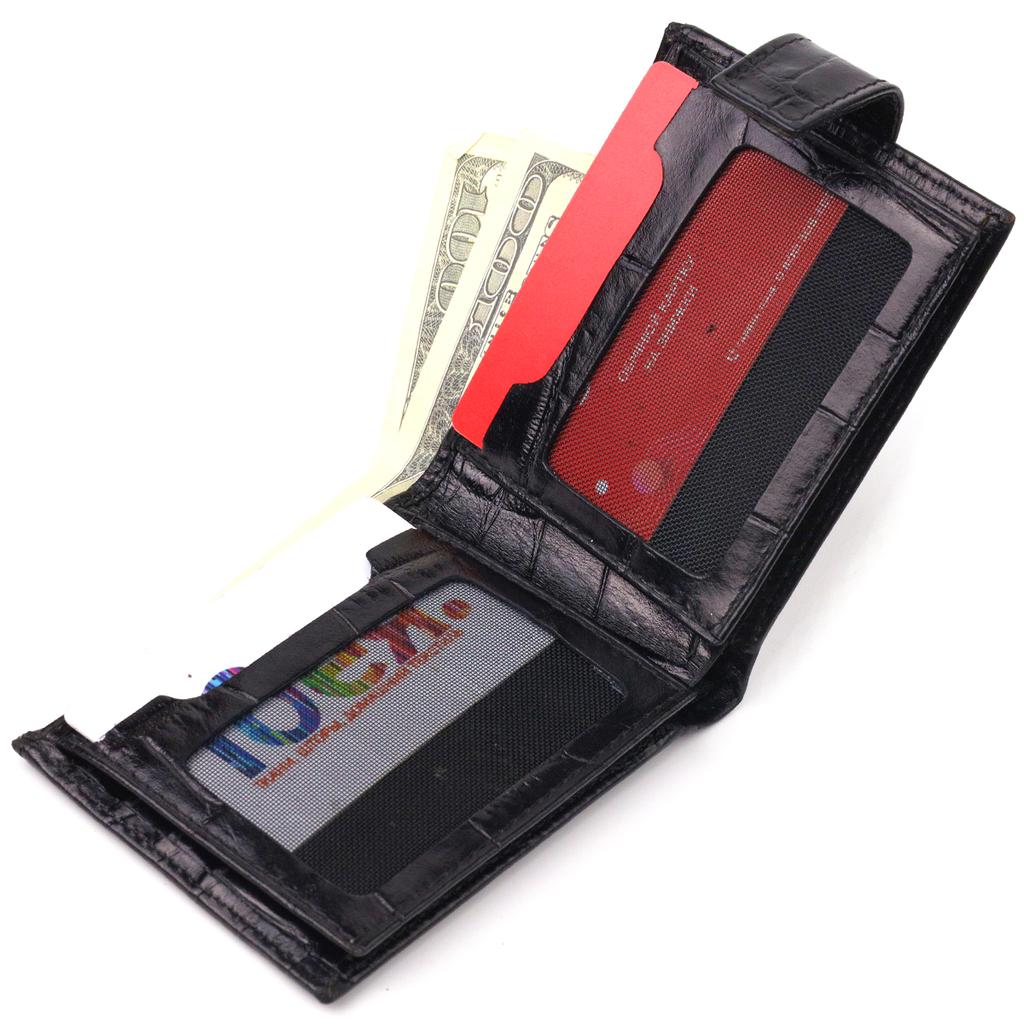 Men's Wallet Made of Genuine Textured Leather CANPELLINI Purse 21511 Black