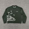 Unisex Jacquard Embroidery Street Style Sweater - Round Neck Knit Pullover for Autumn/Winter