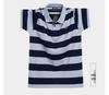 Men's 2025 Summer Striped Polo T-Shirt - Short Sleeve, Lapel, Loose Fit, Plus Size, Cotton