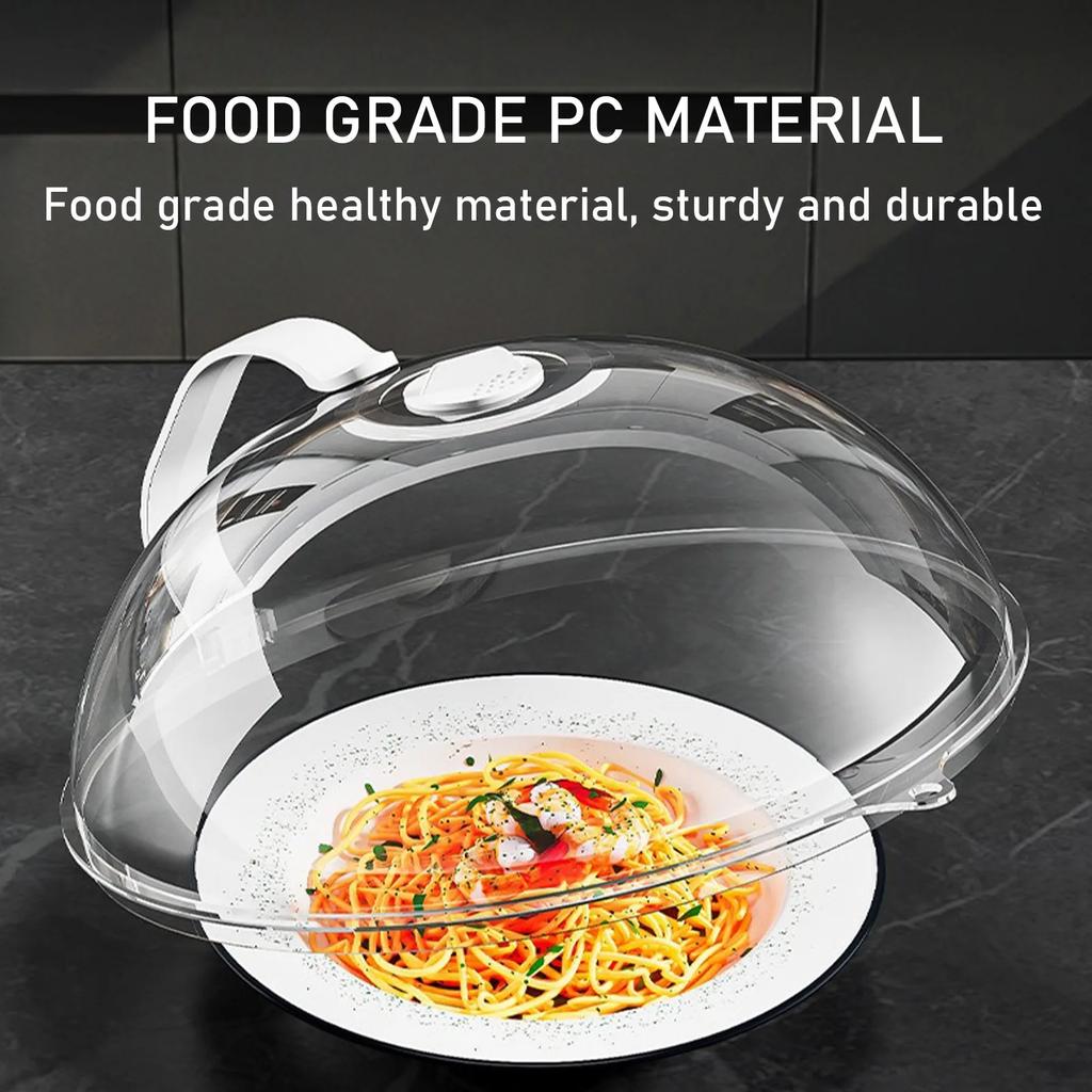 26x10cm Microwave Plate Cover,Transparent Splash-proof Cover with Steam Hole and Handle,Fits Most Plates,Keeps Microwave Clean