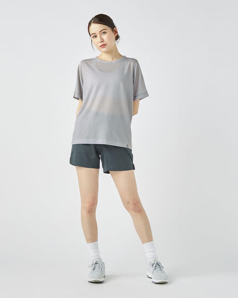 [super.natural] [sn] Supernatural JP135 Mesh Active Sleeve T-Shirt Merino Wool Short Sleeve Running Training Hiking Yoga (Unisex) Pearl Grey M