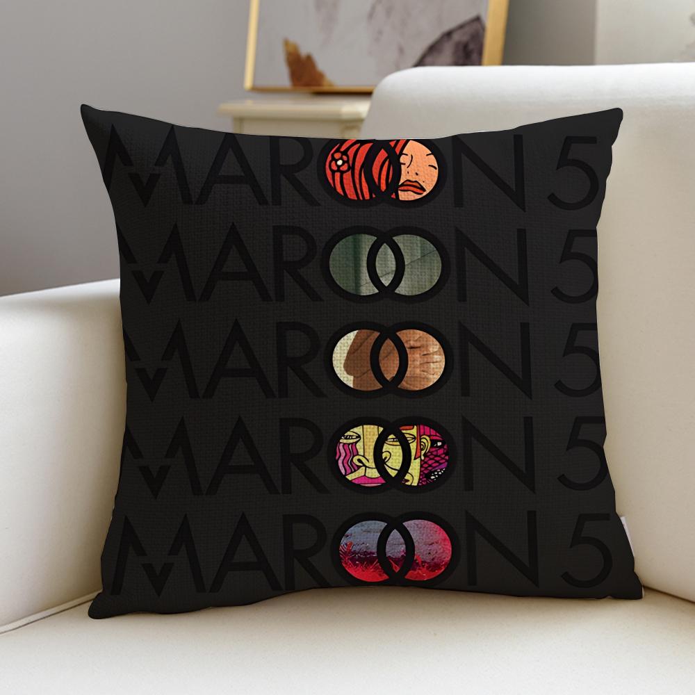 Pop MMaroon 5S Cushion Cover Breathable and skinfriendly linen pillowcase square removable and washable cushion