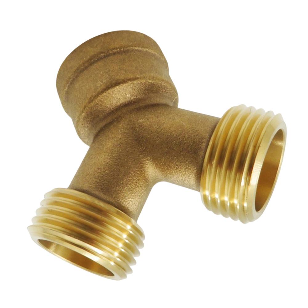 

3/4 Inch Brass Y Hose Connector With Dual Outlet, 2 Way Garden Water Splitter Manifold Garden Watering Hoses Connection Adapter латунний