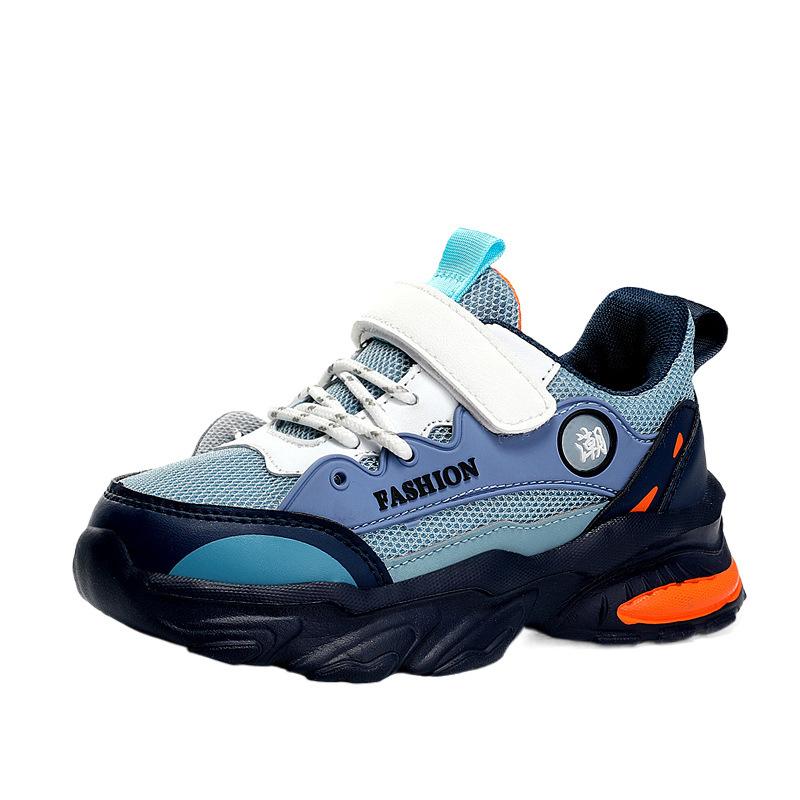 Oddychające, obrotowe trampki dla kolegów z klasy, chłopięce, siateczkowe, letnie, dla dzieci w wieku średnim i starszym, buty zapinane na guziki, nowość wiosna i jesień 2025, dziecięce