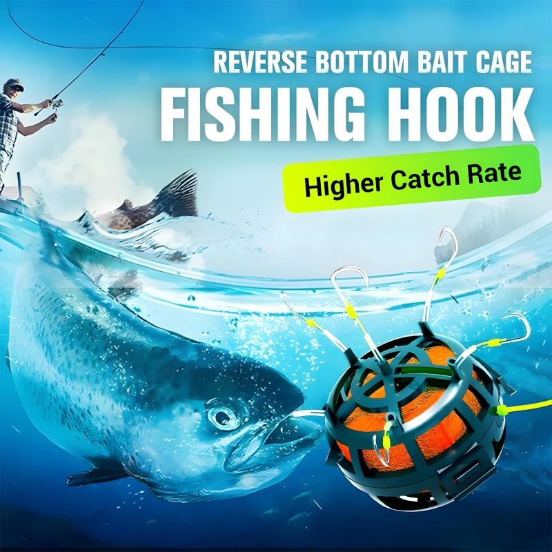 4/6/8/10#String Hook Fishing Bait Cage 6 Hook Carbon Steel Line Group Feeder Sinker New Design Square Bait Shape Fishing Spring Bait Cage