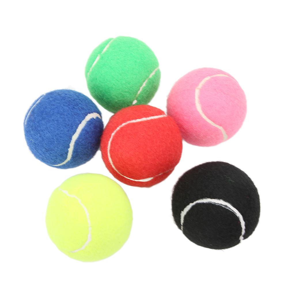 6 Stück Tennis Trainingsbälle Mehrfarbig Kaschmir und Gummi Tennisball Set für Vereine Jugendtraining
