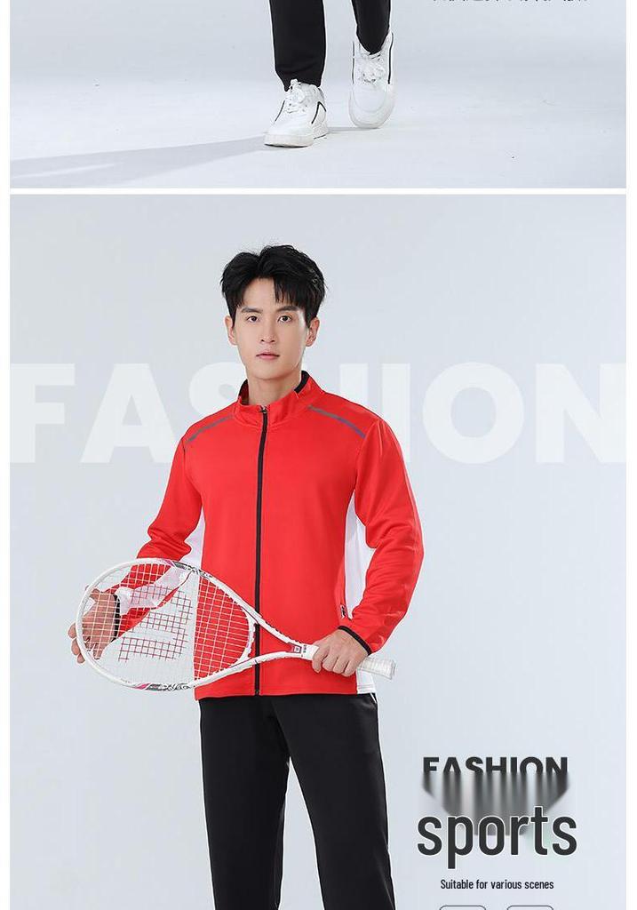 Unisex Autumn/Winter Badminton Clothing Set: Casual Sports Jacket, Team Uniform, Competition Outfit, and Cycling Jacket.