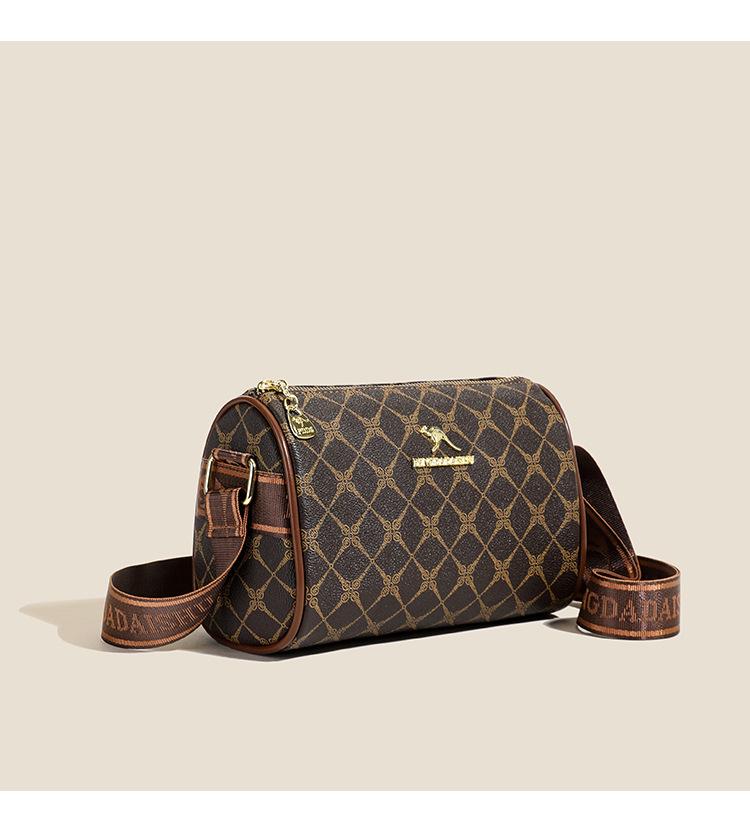 2025 Argyle Print Versatile Baguette Bag - Retro European & American Vintage Crossbody/Shoulder Bag