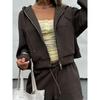 Womens 2 Piece Tracksuit Hooded Sweatshirt Shorts Set Casual Streetwear Solid Color S M L XL