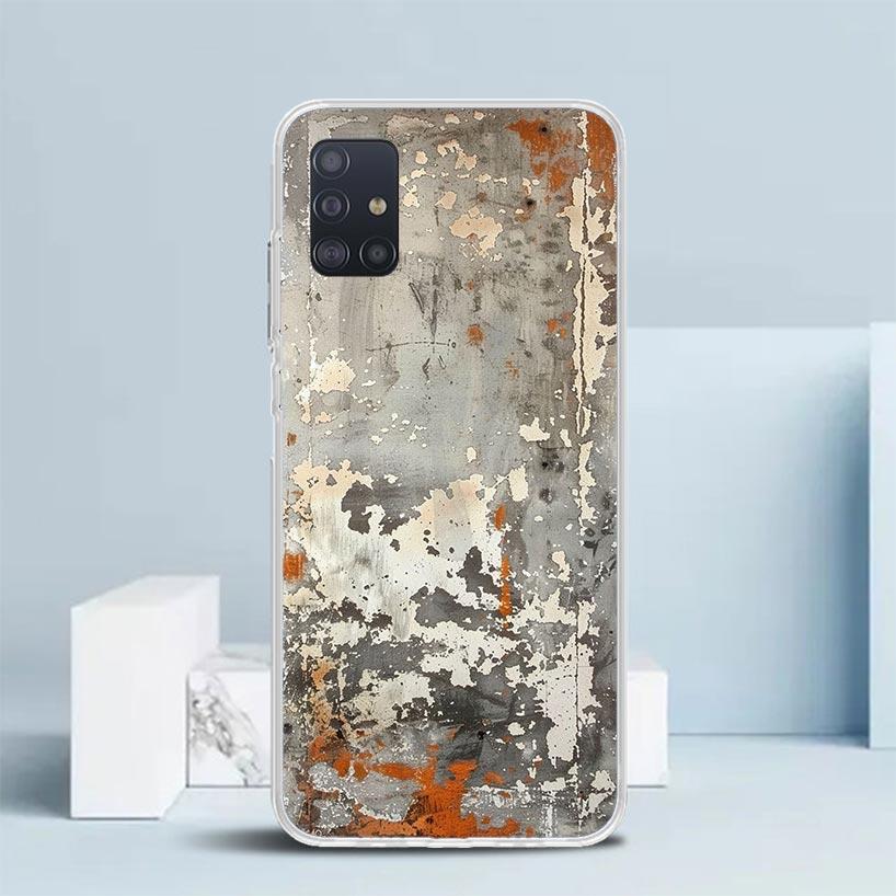 Vintage Industrial Style Rusty Pattern Soft Cover for Samsung Galaxy A12 A22 A32 A52 A72 A02S Phone Case Note 20 Ultra 10 S10 Pl