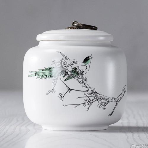 Creative Ink Painting Ceramic Storage Jar with Lid Sealed Tea Tin Candy Coffee Food Jar Storage Container Home Decoration Modern