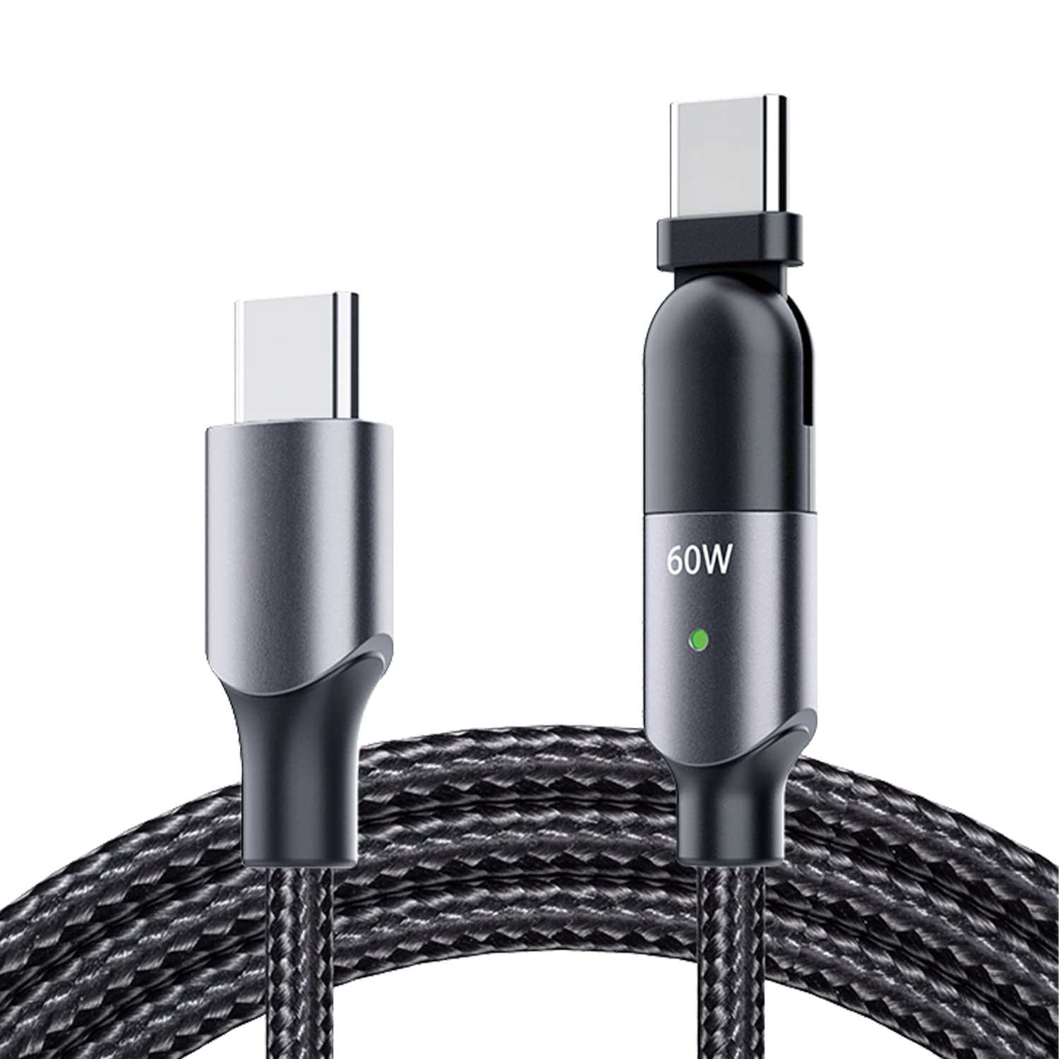 

SEIWA Car Smartphone Charger USB Cable PD 60W Movable Hard to Break Cable, Type-C Cable, CtoC, Black, D623, 1.1m Length, Type-C Compatible, Plug, чорний