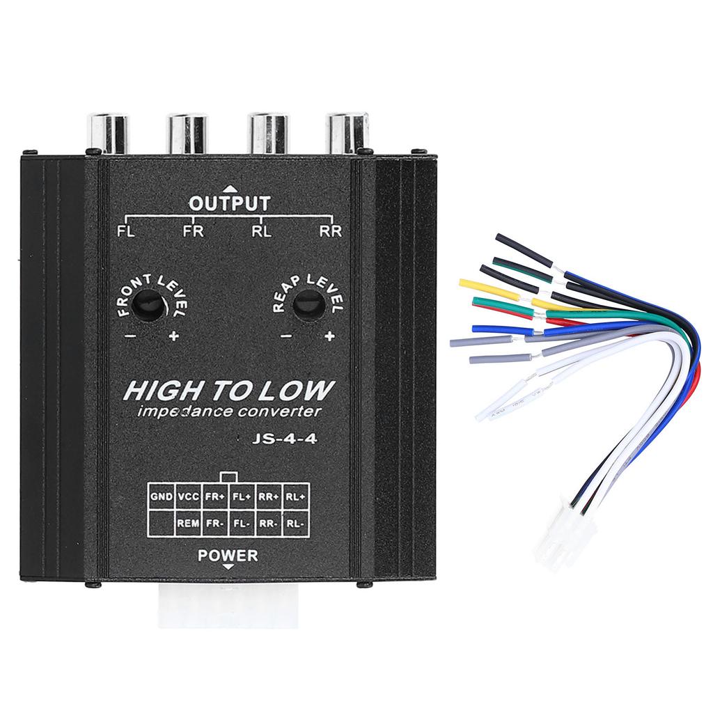12V 4 Channel Audio Impedance Converter High To Low RCA Line Car Stereo Radio Speaker Frequency Filter