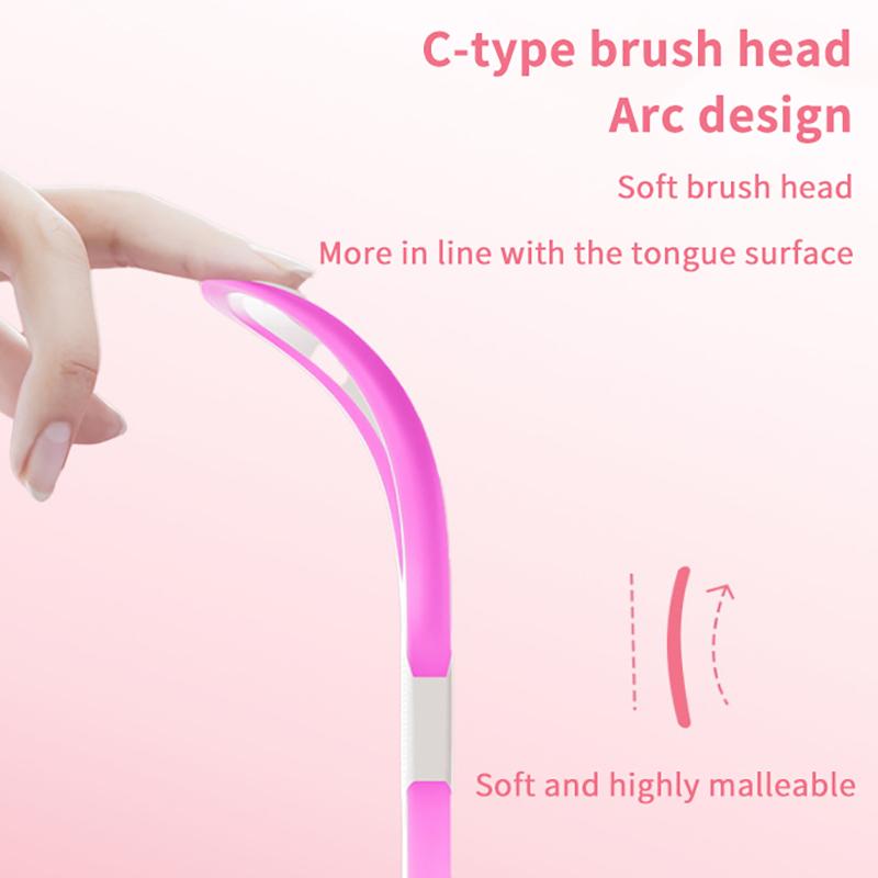 Tongue Coating Cleaner Tongue Scraper Tongue Coating Brush Oral Odor Removal Care Adult Portable Silicone Scrape Oral Tool