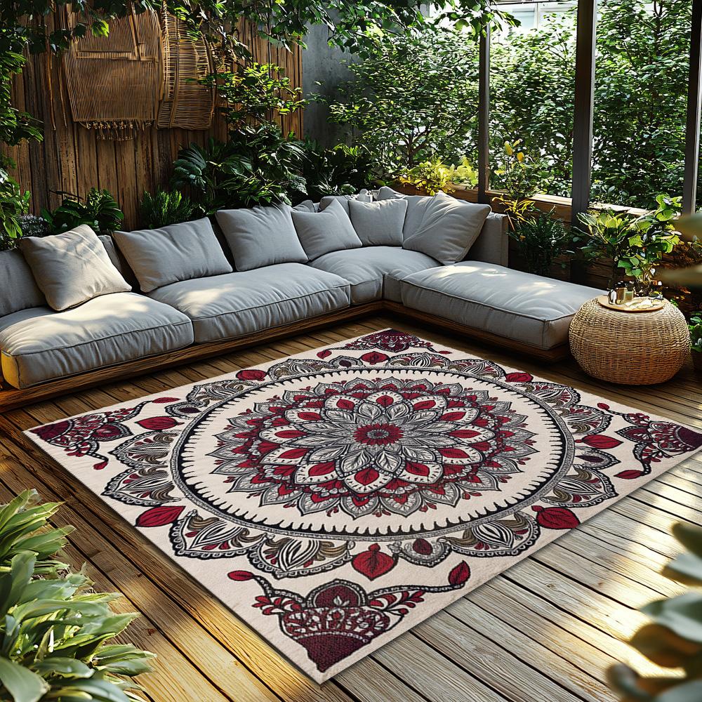 Boho Area Rug Non Slip Washable Indoor Outdoor Carpet Persian Style Home Decor Living Room Floor Mat Modern Abstract Design