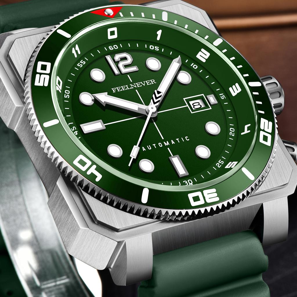 FEELNEVER new mechanical watch fashion men's watch luminous waterproof sapphire glass 316L stainless steel watches for men+BOX
