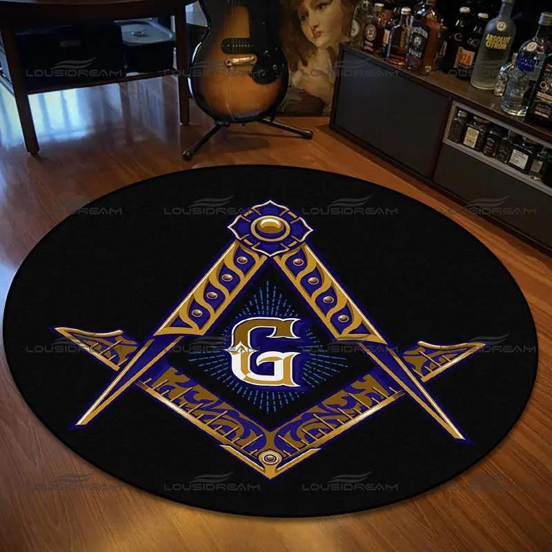  Disney Retro Round Mat Freemason Sect Pattern Flannel Carpet Home Decoration Bedroom Living Room Enter Door Floor Rug