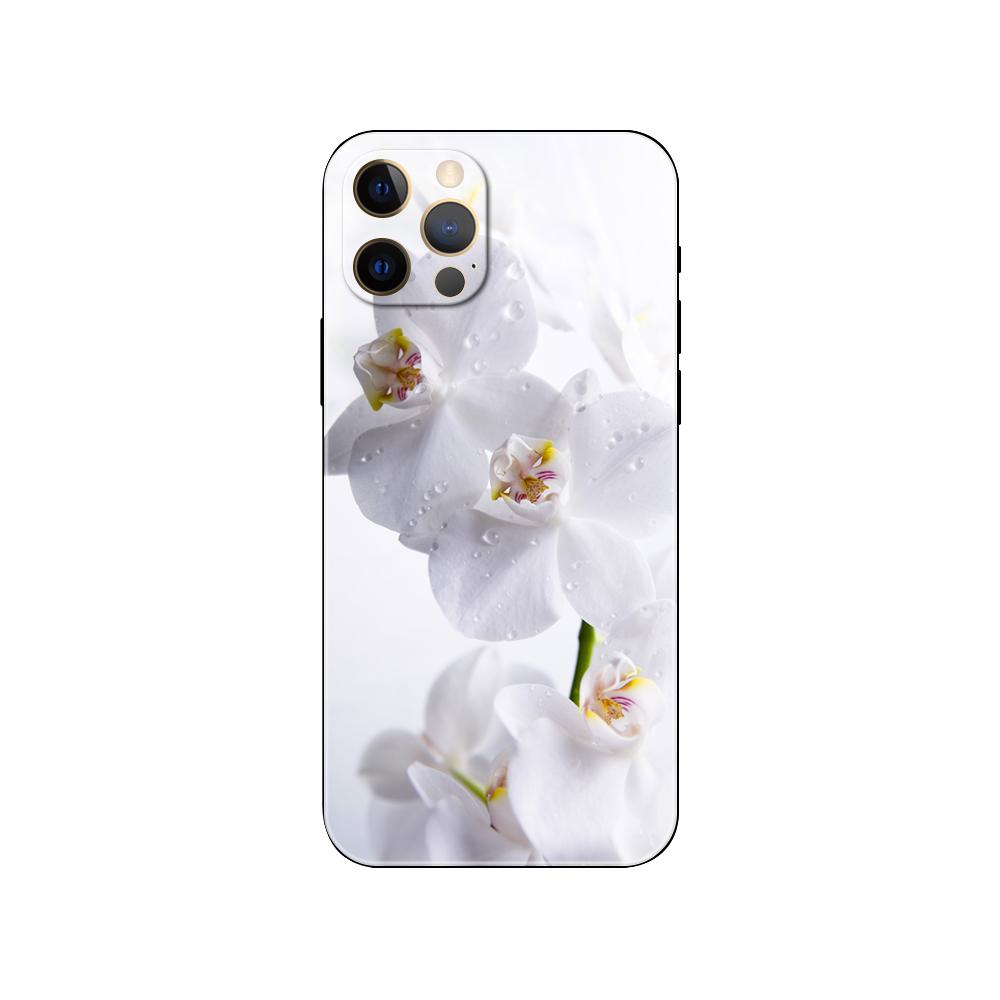 Orchid Flowers Colorful Phone Case for Iphone 5 5s 2020se 6 6s 7 8 Plus X 10 XR XS 11 12 13 Mini Pro MAX Black Tpu Back Cover