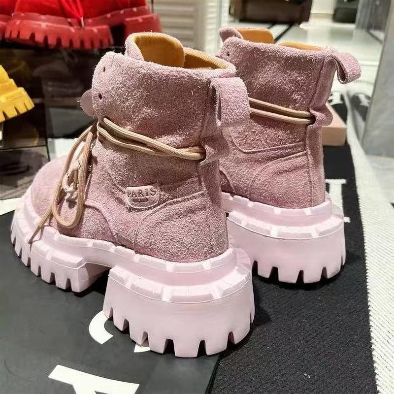 Ankle Boots Women Flats Platform Shoes Fashion Winter Boots Suede Cozy Chelsea Botas