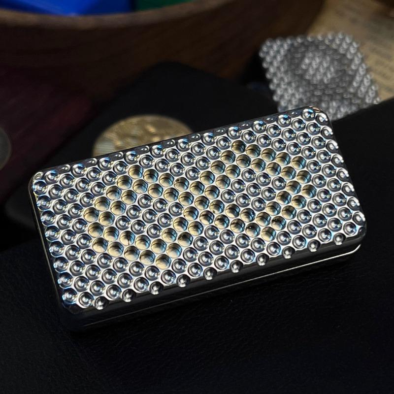 Car Beautiful Stickers Fidget Metal Mechanical Slider Titanium Alloy Magnetic Push Card Ratchet Wheel Haptic Coin Edc Sensory Anti Stress Reducing Toys