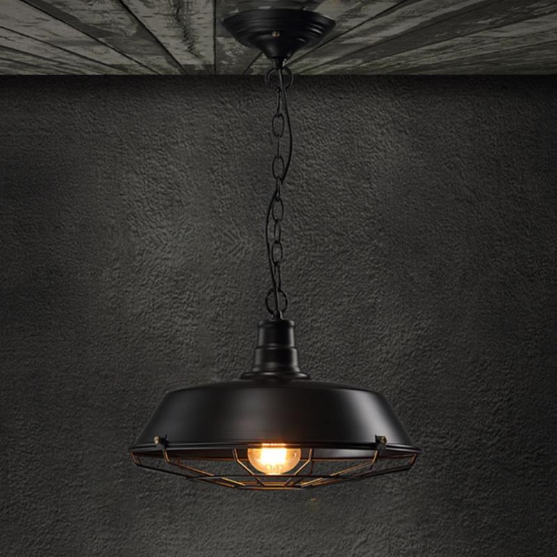 Vintage Metal Pendant Lamp Shade Soft Ambients Lighting Metal Texture Suitable for Kitchen Dining Room Decoration
