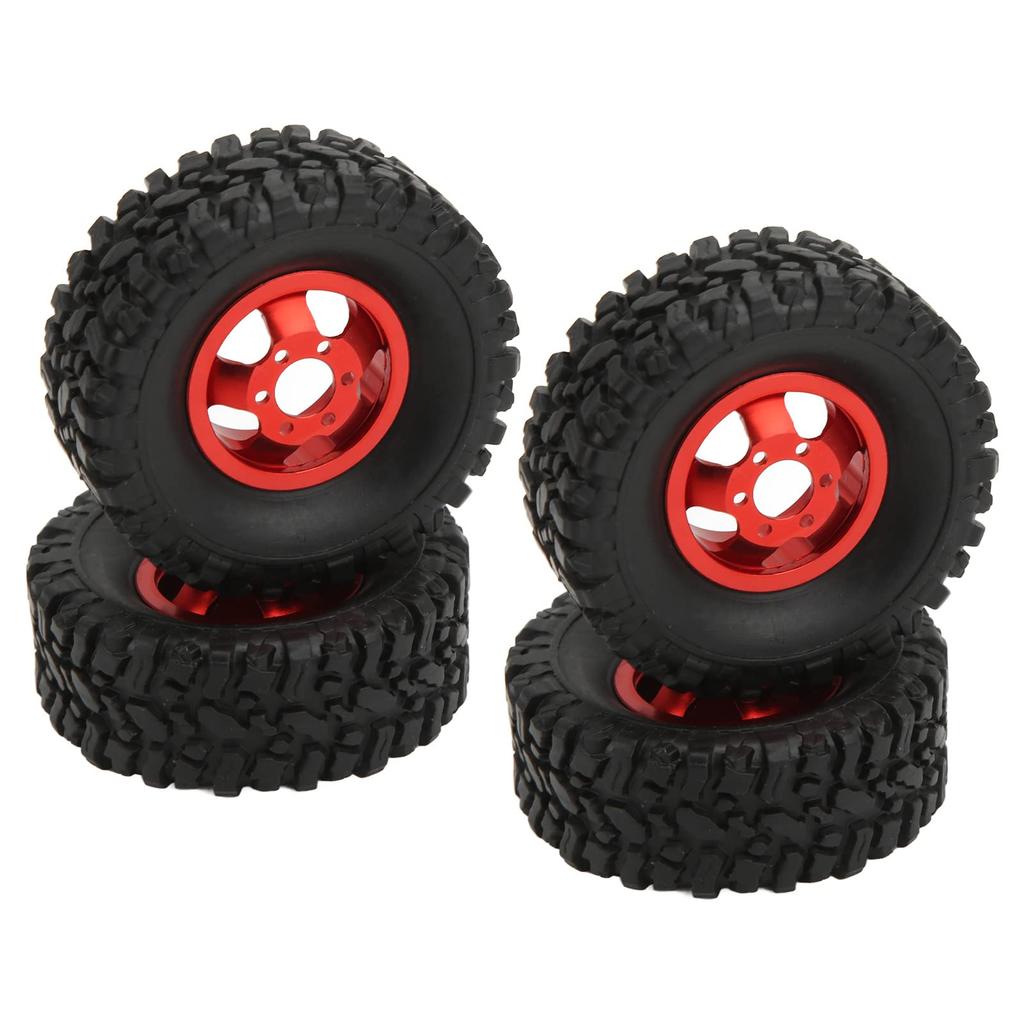 4 Pieces RC Car Tires Wheel Rims Radio Control Tires Rubber Tires Easy to Install for WPL C14 C24 B14 B24 B16 B36 RC Car Modification DIY RC Car DIY