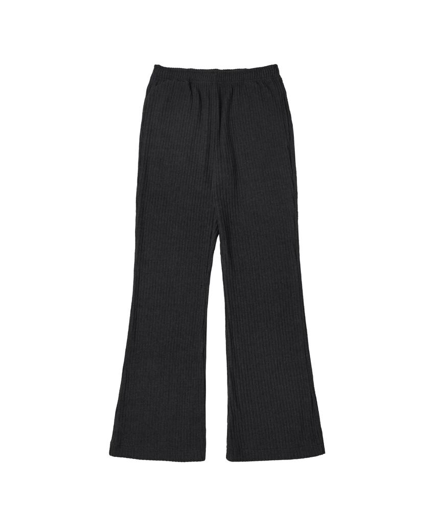 Banwonateullie P3216 Elastic Waist Corduroy Fleece-Lined Pants_Black