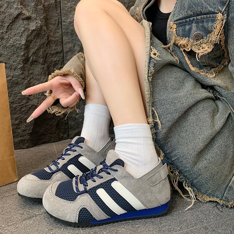 

Breathable mesh women s summer new flat bottom retro casual light thin sports 40 синий