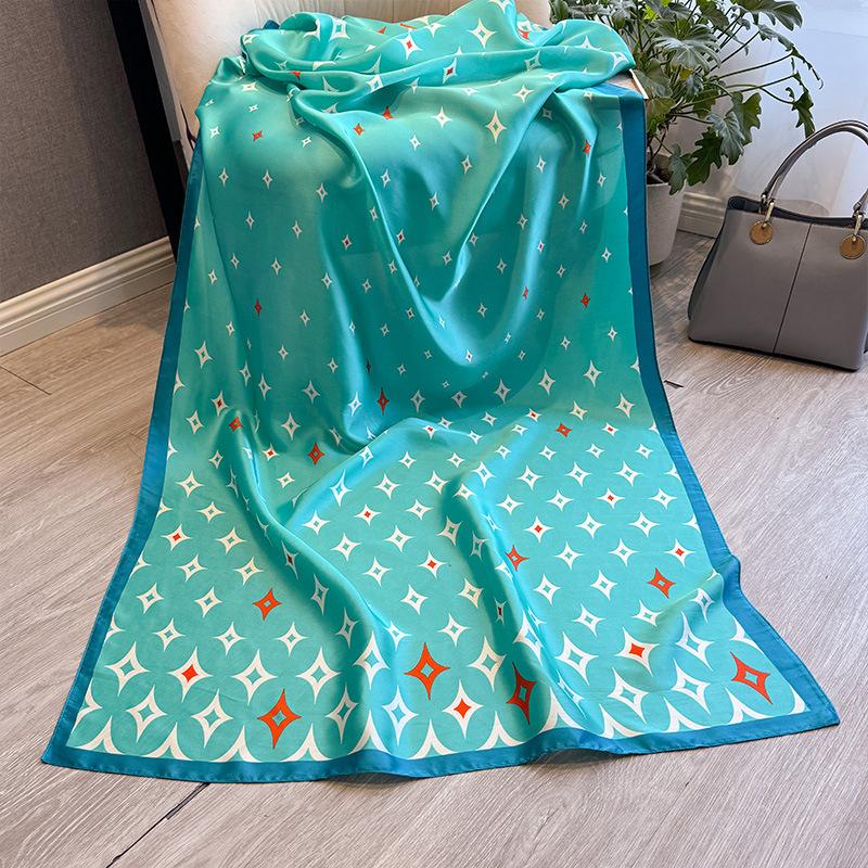 Cashew Flower Fashion Shawl Spring And Summer Imitation Silk Decorative Scarf Women'S Retro Temperament Outer Decorative Scarf