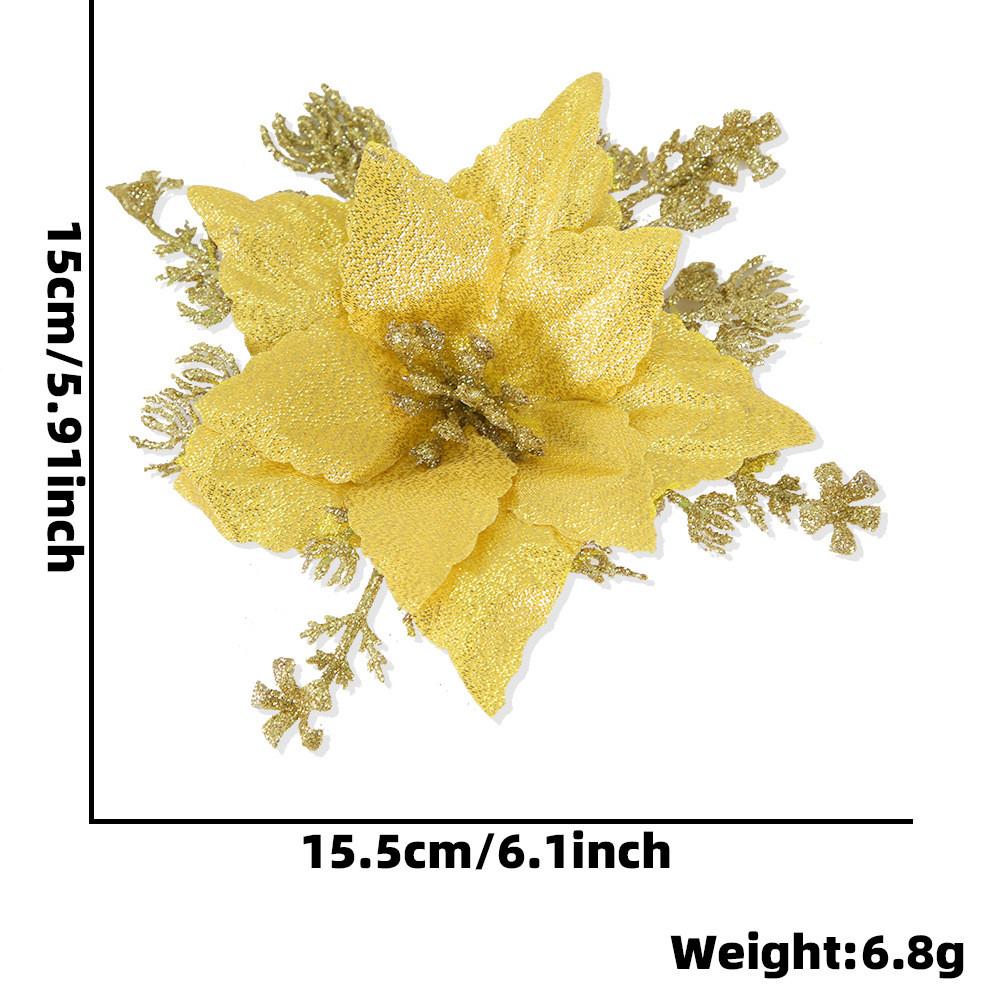 Elegant 16cm Glittering Faux Floral Ornament For Festive Christmas Celebrations