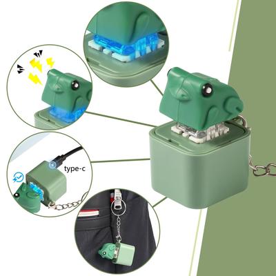 Rechargeable Croaking Frog&Lizard Keyboard Fidget Clicker Keychain Fidget Button Toys with Light & Sound for Anxiety Relief