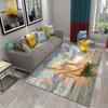Oil Painting Sailboat Carpet Bathroom Mat Sea Scenery Waves Non-Slip Rug Kitchen Doorway Carpet Living Room Bedroom Decor Rugs