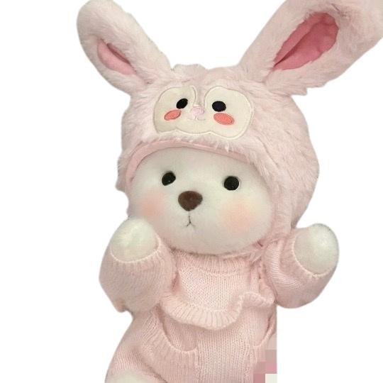 30cm Handmade Teddy Tale Bear Plush Toy Change Dress Baby Crawling Cloth Girl Hug Cuddly Plushie Doll for Girlfriend Gift