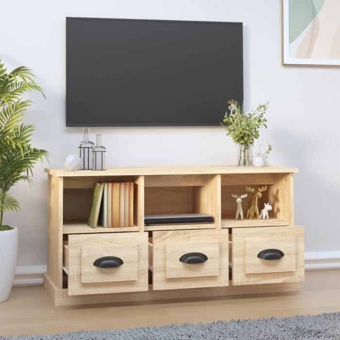 VidaXL Meuble TV chêne sonoma 100x35x50 cm bois d'ingénierie 816291
