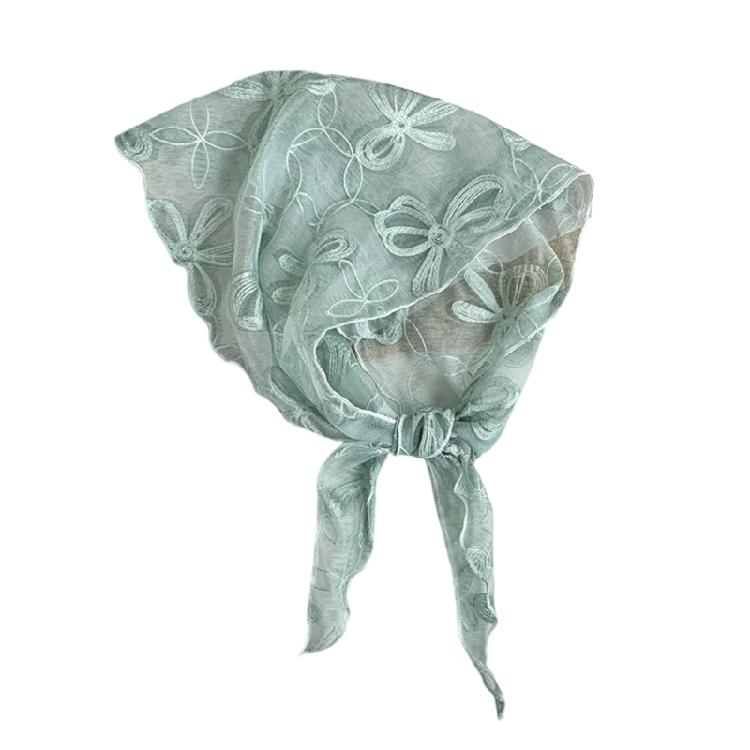 

Soft Triangular Lace Scarf For Women Summer Fashion Essential Breathable Fabric & Portable Fold Feature м ята зелений колір