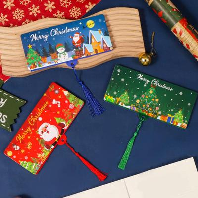 Christmas Cash Card Christmas Party Money Holder Foldable Festive Party Favor Cards with Tassle for Boys Girls Kids Mom Teen